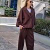 ΕΞΑΝΤΛΗΘΗΚΕ!!!! - Oversized Σετ Παντελόνα και Ζακέτα - Καφέ χρώμα
