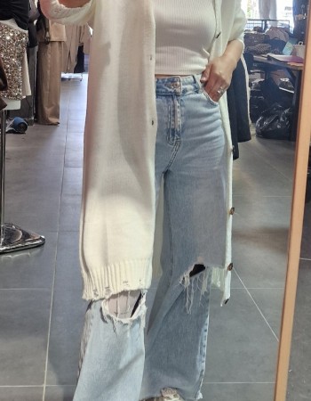 Πλεκτή ζακέτα μακριά