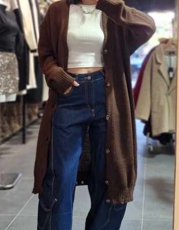 Πλεκτή ζακέτα μακριά